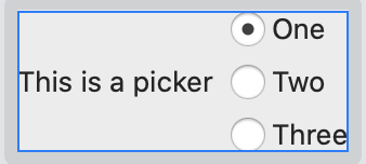 Example of radio group picker